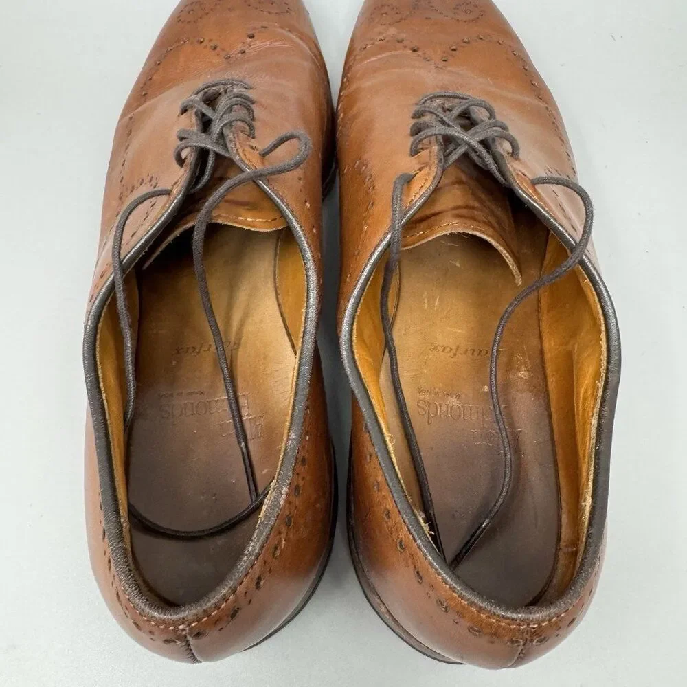 Allen Edmonds Fairfax Walnut Patina Leather Wingtip Dress Shoes Size 10.5 D